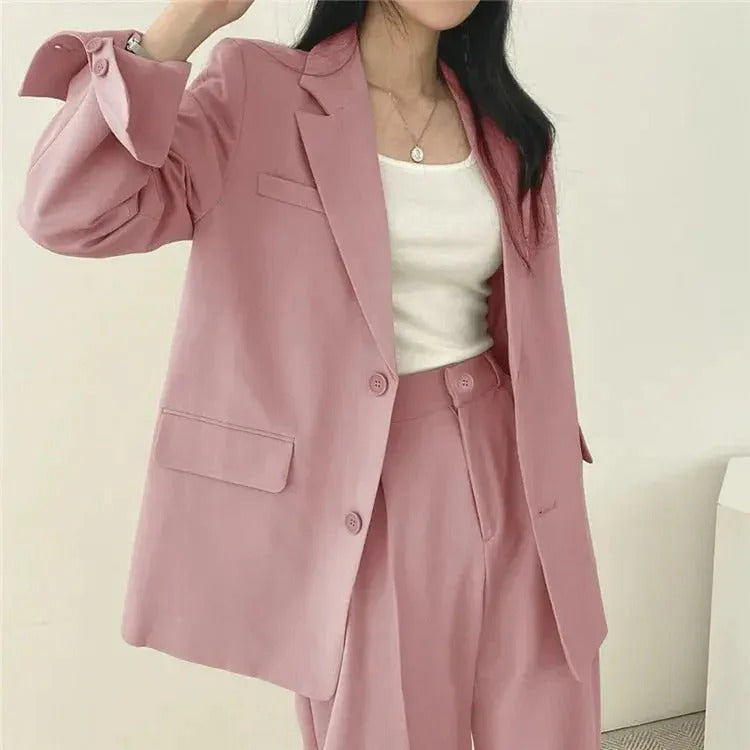 Tailored Blazer & Wide-Leg Pantsuit | Elegant Two-Piece Set - View 4