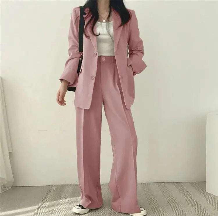 Tailored Blazer & Wide-Leg Pantsuit | Elegant Two-Piece Set - View 5