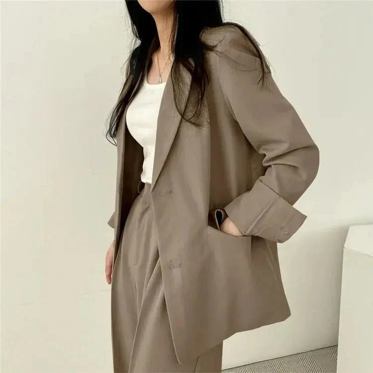 Tailored Blazer & Wide-Leg Pantsuit | Elegant Two-Piece Set - View 7