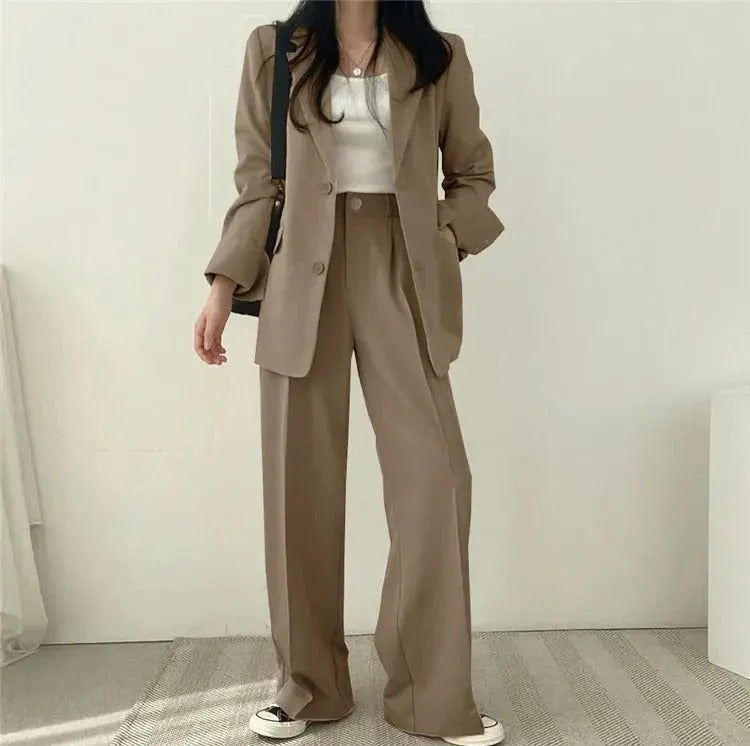 Tailored Blazer & Wide-Leg Pantsuit | Elegant Two-Piece Set - View 8