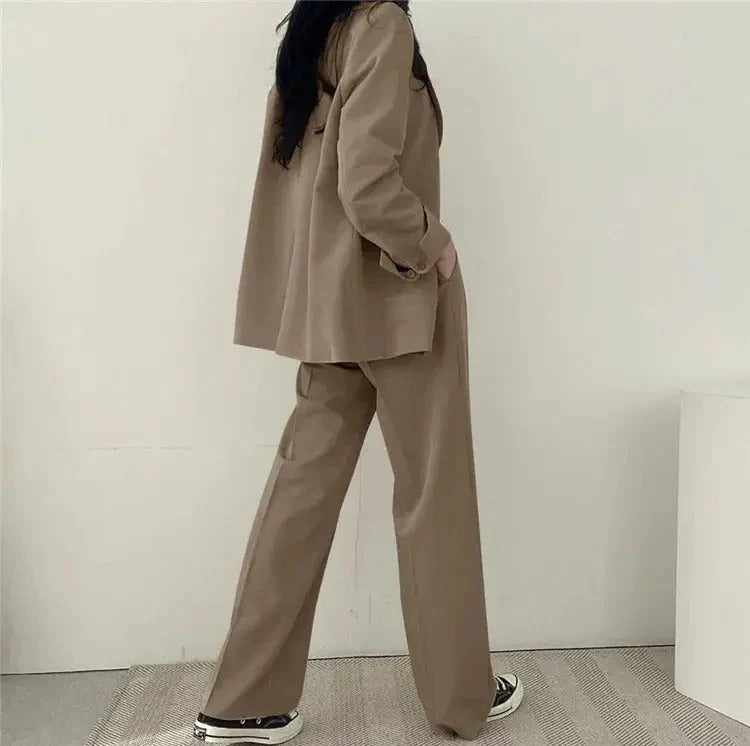 Tailored Blazer & Wide-Leg Pantsuit | Elegant Two-Piece Set - View 9