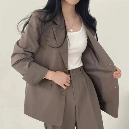 Tailored Blazer & Wide-Leg Pantsuit | Elegant Two-Piece Set - View 10