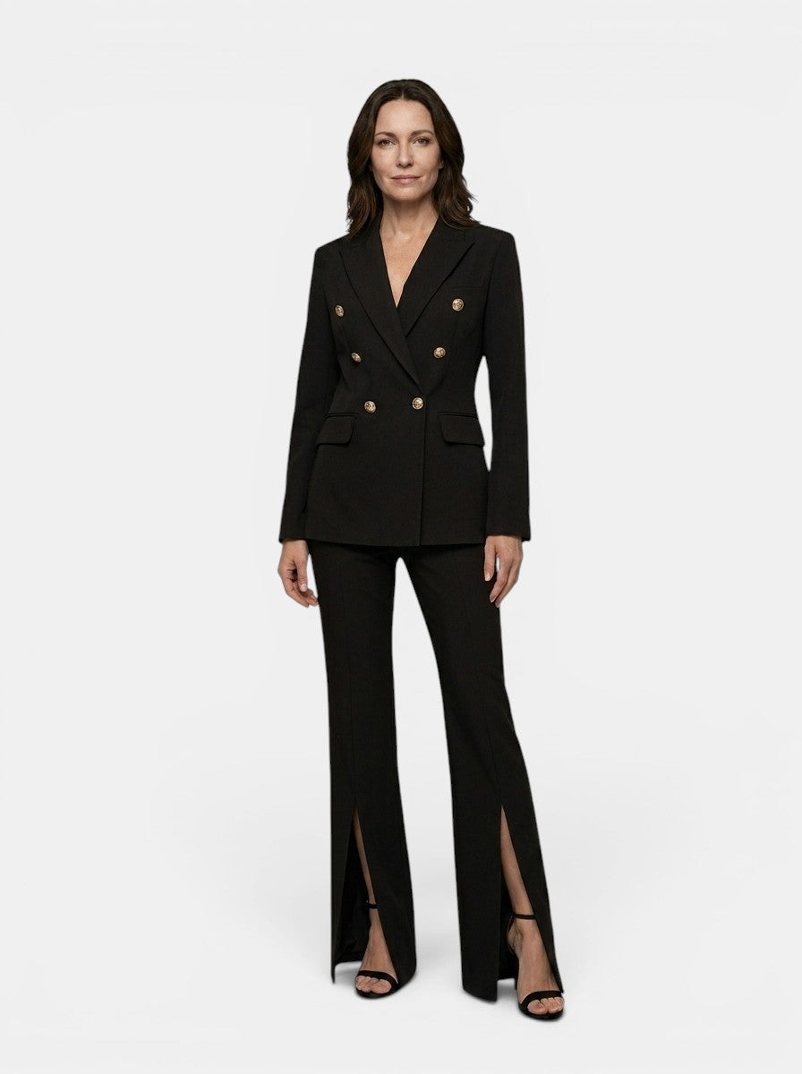 Tailored White Pantsuit | Elegant Double-Breasted Blazer Set - View 3