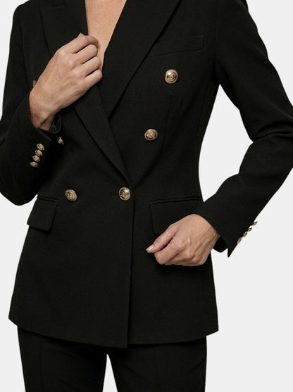 Tailored White Pantsuit | Elegant Double-Breasted Blazer Set - View 4