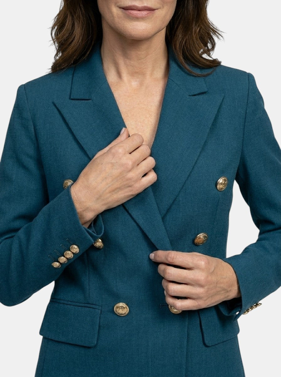 Tailored White Pantsuit | Elegant Double-Breasted Blazer Set - View 6