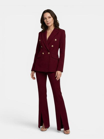 Tailored White Pantsuit | Elegant Double-Breasted Blazer Set - View 7