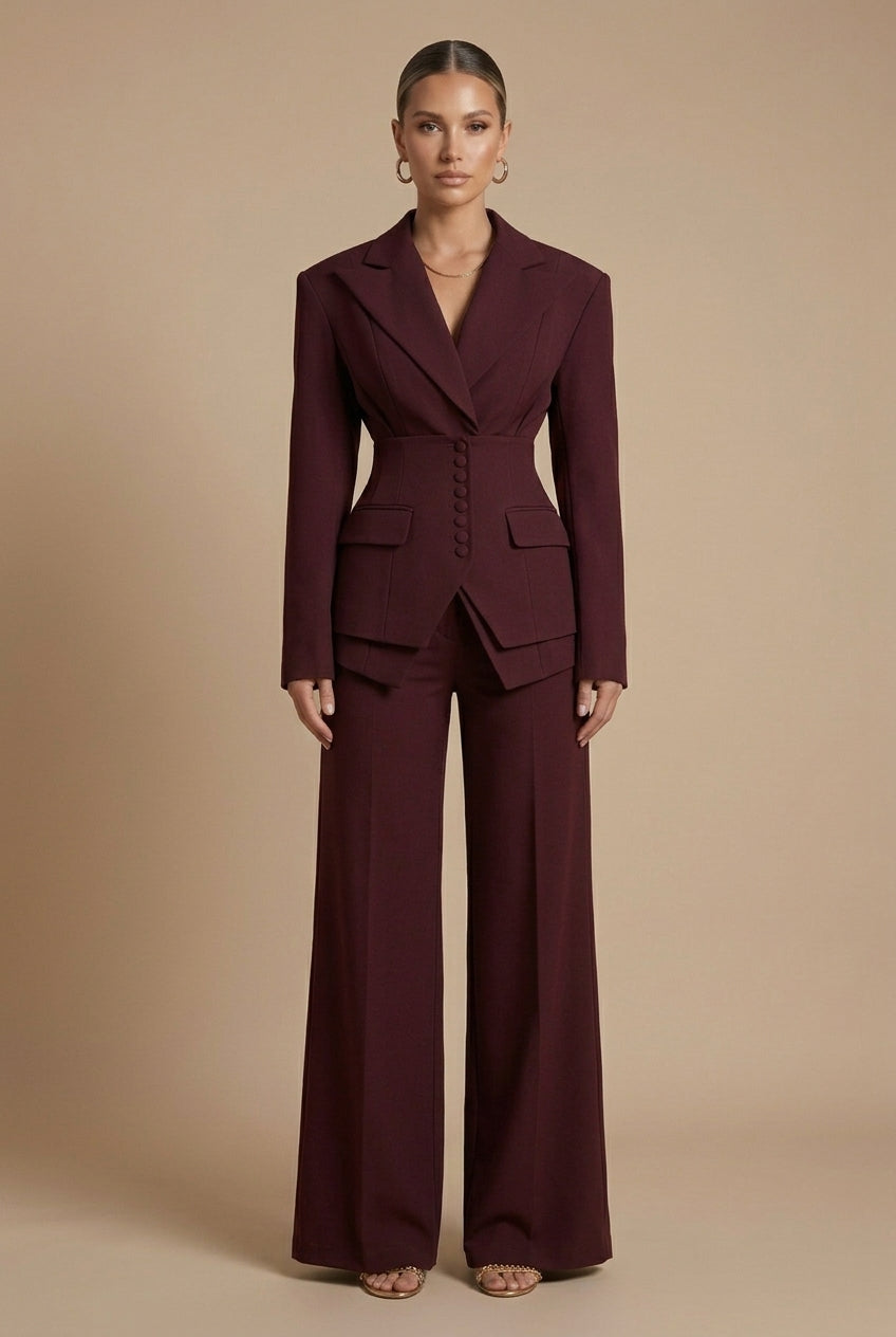 Tailored White Women's Suit | Elegant Blazer & Trouser Set - View 1