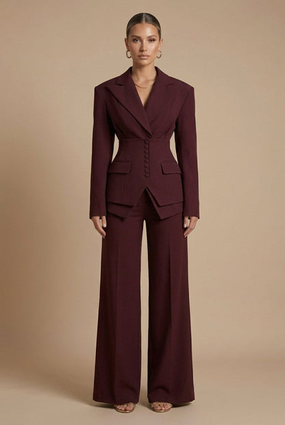 Tailored White Women's Suit | Elegant Blazer & Trouser Set - View 1