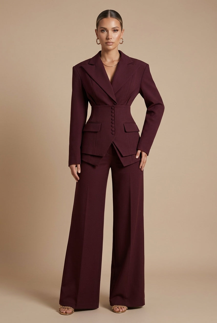 Tailored White Women's Suit | Elegant Blazer & Trouser Set - View 3