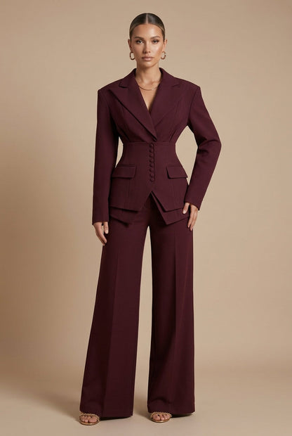 Tailored White Women's Suit | Elegant Blazer & Trouser Set - View 3