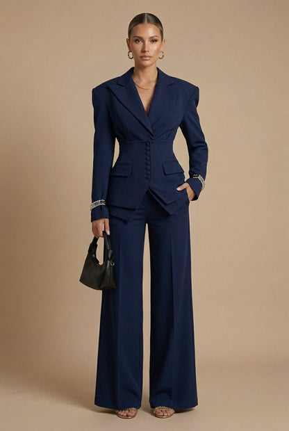 Tailored White Women's Suit | Elegant Blazer & Trouser Set - View 6