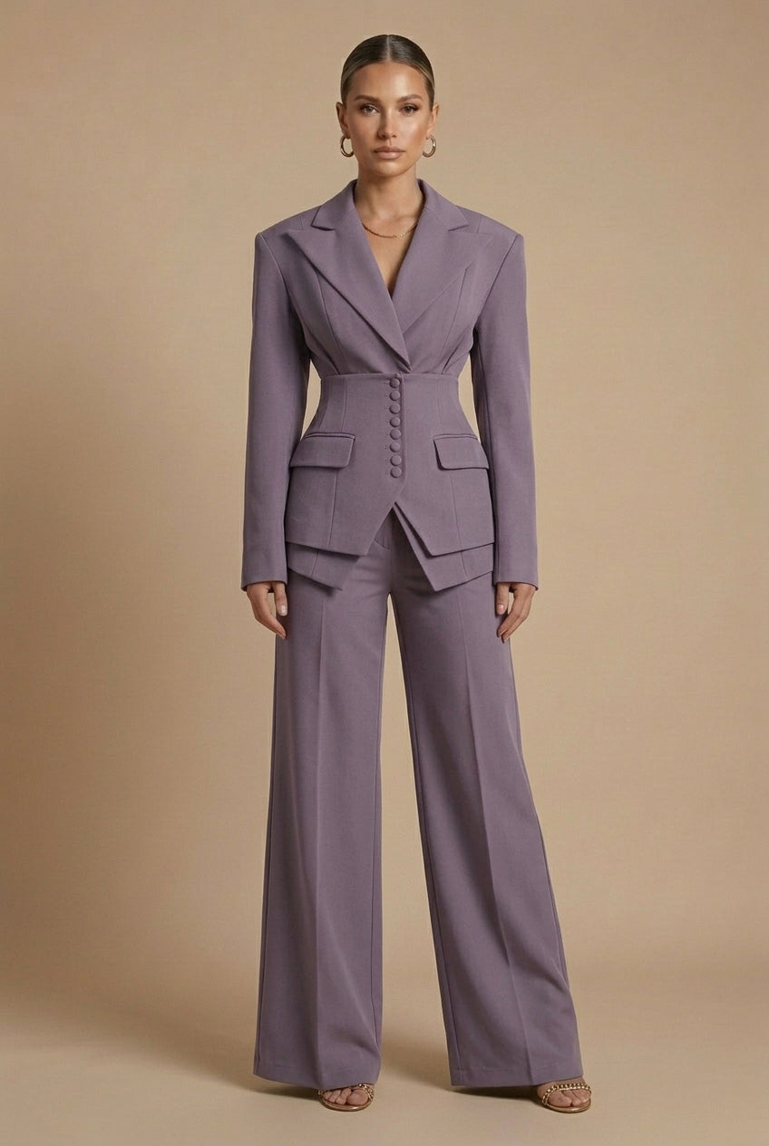 Tailored White Women's Suit | Elegant Blazer & Trouser Set - View 8