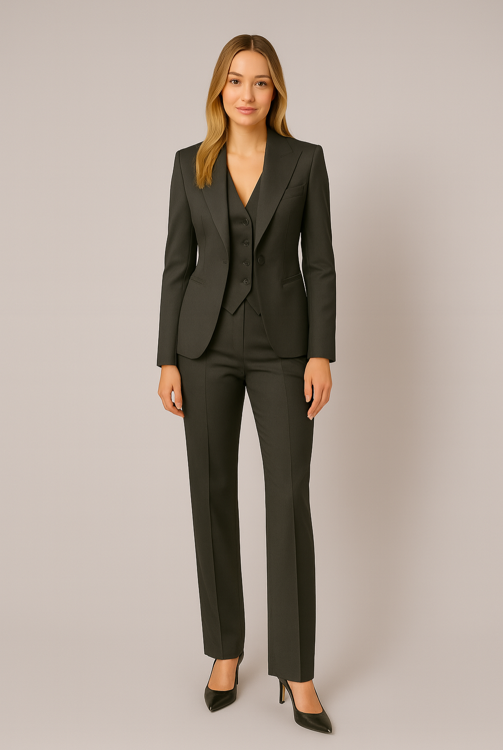 Elegant Three-Piece Women's Suit | Tailored Slim Fit - View 1