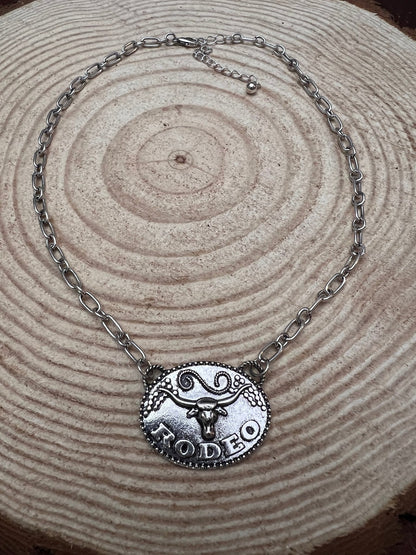 Rodeo Steer head Necklace - 18 inch + 3