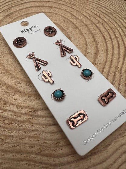 Western Theme 5 for 1 Earring Set