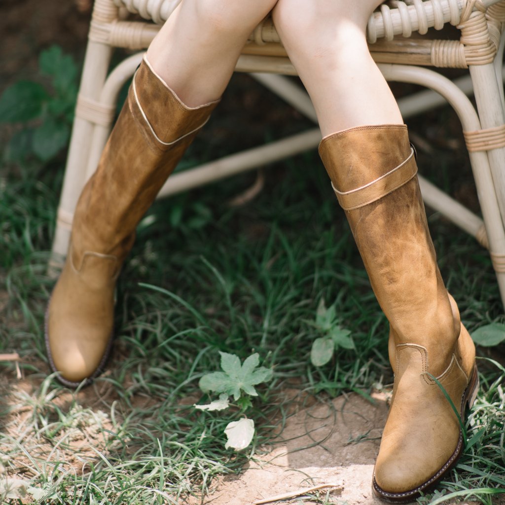Tall Leather Boots | Handmade Brown Knee High Design with Comfort 3